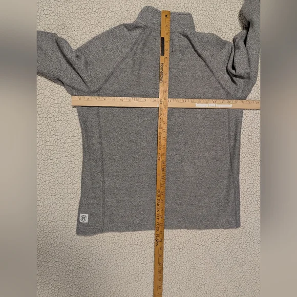 Reigning Champ Mélange Loopback 1/2 Half-Placket Snap Button Heathered Grey M - Picture 12 of 14